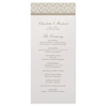 Champagne Damask Monogram Wedding Program