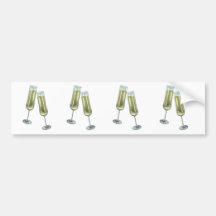 Champagne flutes couple bumper sticker