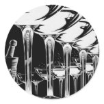 Champagne Glasses Round Sticker