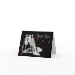Champagne High Heel Shoes Thank You Cards