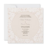 Champagne Ivory Lace Monogram Wedding Invite