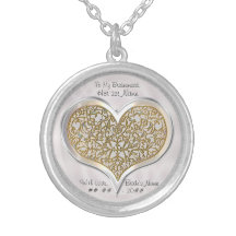 Champagne Lace (Personalised Bridesmaid Necklace)