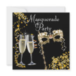 Champagne Mask Black Gold Masquerade Party