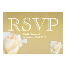 Champagne Rose Bud Response Card Custom Announcement