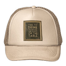 CHAMPAGNE: "TIME TO EAT, DRINK, DANCE" TRUCKER HAT
