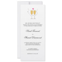 Champagne Toast Wedding Invitation - slim