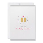 Champagne Toast Wedding Invitation- white