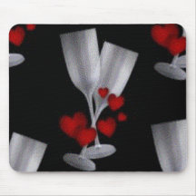 champaign and hearts mouse pads