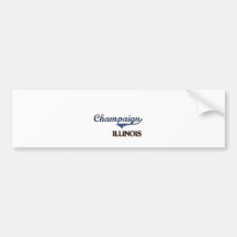 Champaign Illinois City Classic Bumper Stickers