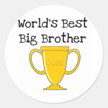 Champion World's Best Big Brother Round Stickers