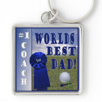 Champion - Worlds Best Dad & #1 Coach Keychain