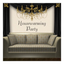 Chandeleir Sofa Housewarming Party Personalized Invitation