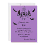 Chandelier and Damask Halloween Invitation