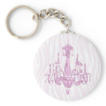 Chandelier and Pink Zebra Keyring keychains