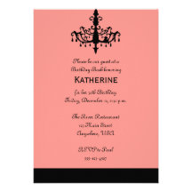 Chandelier Birthday Invitation