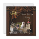 Chandelier Dogs Puppies Party Invitation Template