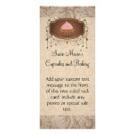 Chandelier Frame Cupcake Pink and Brown Damask rack cards