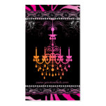 Chandelier Lace Pink Orange Zebra Interior Design business cards