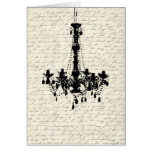 Chandelier on handwritten background cards