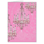 Chandelier~Pink Sparkling French Style cards