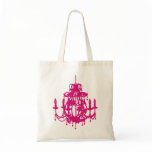 Chandelier silhouette pop art tote bag
