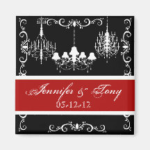 Chandeliers With Rec Names and Date Magnet