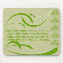 Change Background Colour -Irish Blessing Mouse Pads