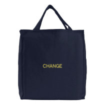 CHANGE EMBROIDERED TOTE BAG