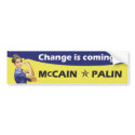 "Change is coming" McCain / Palin Republican Party bumper stickers