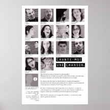 Chante-moi une chanson en noir et blanc poster