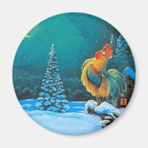 chanticleer at dawn refrigerator magnet