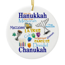 Chanukah Collage/Light the Lights Christmas Tree Ornament
