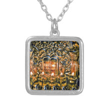 Chanukah Menorah with Oil Lights Custom Necklace