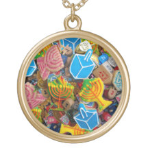 Chanukah Menorahs, Dreidels, Gelt Custom Jewelry