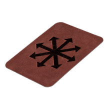 Chaosphere - Occult Magick Symbol on Red Leather Rectangular Magnet