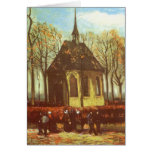 Chapel at Nuenen w Churchgoers by Vincent van Gogh cards