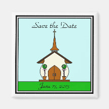 Chapel Save the Date Refrigerator Magnets
