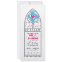 Chapel Stained Glass Tea Length Wedding Invitation