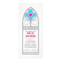 Chapel Stained Glass Tea Length Wedding Invitation