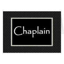 CHAPLAIN Invitation  with Checked Border Greeting Cards