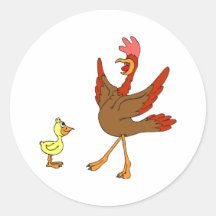 Chappy & Chippy chicken Round Sticker