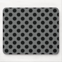 Charcoal and Black Polka Dots Mousepad