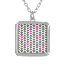 Charcoal and Magenta Triangles Pendant