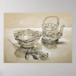 Charcoal Pencil Still Life Posters