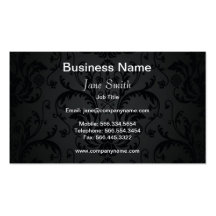Charcoal Seamless Floral Business Card