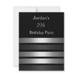 Charcoal Silver Stripes 29th Birthday Party 3