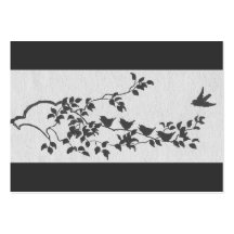 Charcoal White Birds Hotel Enclosure Cards Business Card