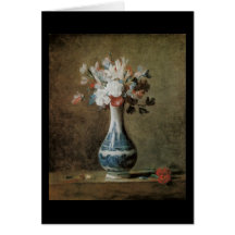 Chardin Flowers in a blue vase Greeting Card