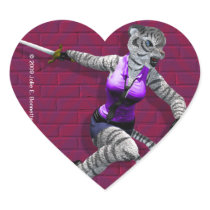 Charging Tigress Heart Sticker
