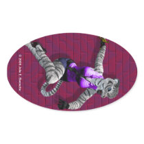 Charging Tigress Oval Sticker